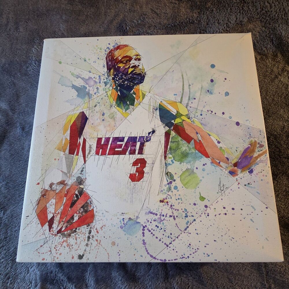 Dwyane Wade, Miami Heat, Gallery Canvas Print Wrap 12"x12"